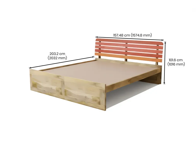 Erica Solid Wood Queen Size Double Bed
